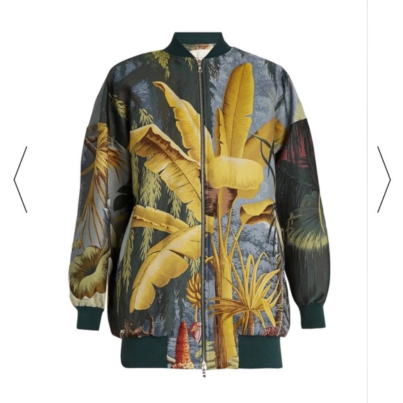 Adam Lippes Eden Print Jacquard Bomber Jacket - Picture 4 of 6